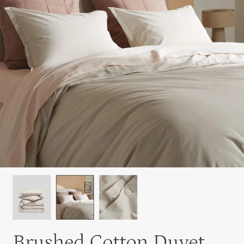 Parachute Duvet Cover and Pillowcases in Bone 100% Cotton - Picture 10 of 12
